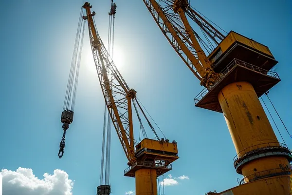 Industrial marina cranes in Chula Vista, San Diego, symbolizing the mechanical enforcement of California trust laws.