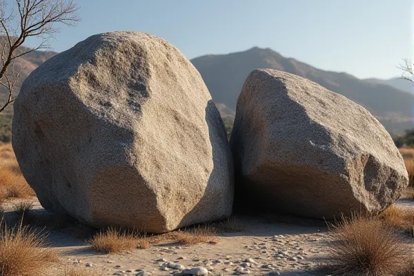 Interlocking granite boulder formations at Mt. Helix, San Diego, representing the unified legal structure of community property in a California trust.