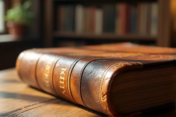 A vintage leather-bound ledger in a quiet Coronado library in San Diego, illustrating the meticulous documentation of trust assets.