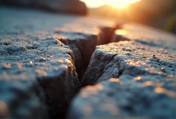 A jagged fissure in a granite boulder at Mt. Helix in San Diego representing the structural risks of DIY estate planning.