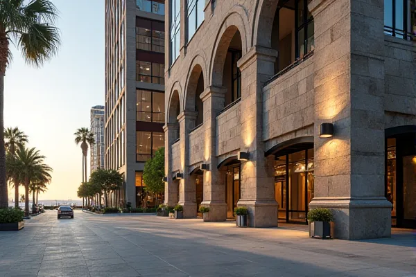 Modern glass office building in Downtown San Diego reflecting the clear blue sky, representing transparency in estate planning engagement services.
