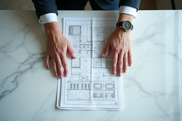 Hands move with deliberate care across a clean surface, bringing a sense of order to a collection of significant documents.