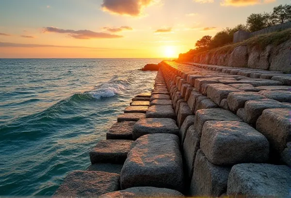 Geometric pillars of Scripps Pier at sunset, representing the structural reinforcement and endurance of a real estate wealth preservation plan.