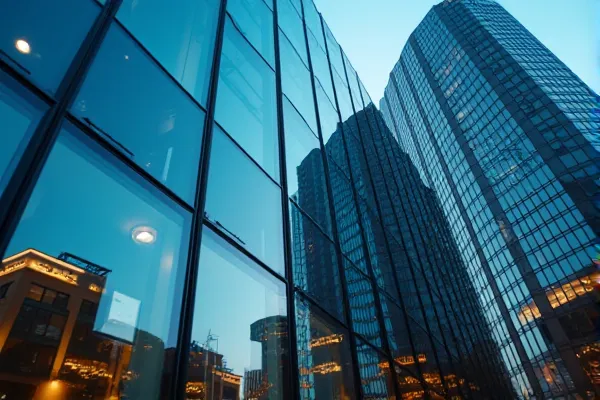 Modern glass reflections in the Little Italy district of San Diego, symbolizing the transparency and structure of California trust law.