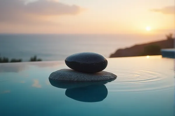 A subtle line or singular element marks a shift in a clear or solid surface as the warm light of a fading day passes through a state of quiet transition.