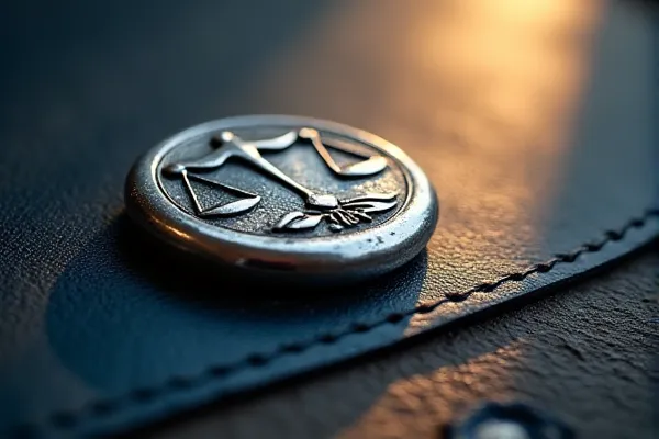 A traditional metal instrument of authority sits in a state of absolute equilibrium on a dark, textured surface.