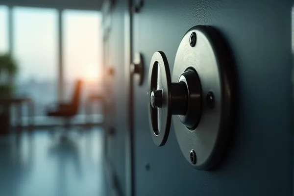 The steady, cold metal of a secure vault reflects the soft, unwavering light of a new day.