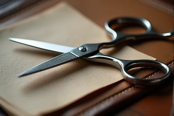 Polished metal instruments rest in perfect alignment on a textured leather surface, suggesting a state of poised readiness.